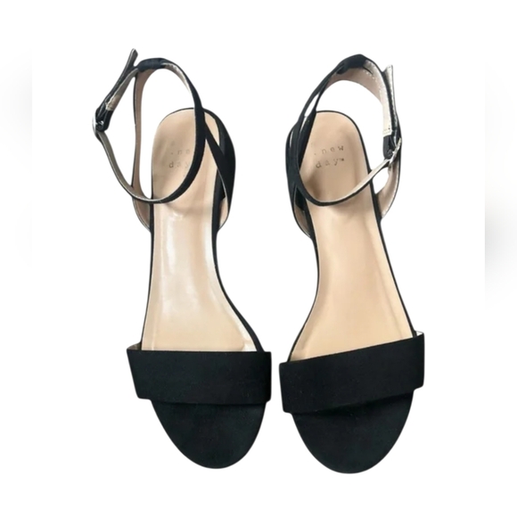 a new day Shoes - A New Day Black Ankle Strap Sandals | Minimalist Flats | Size 9 | NWT